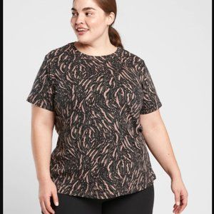 Athleta Printed Organic Daily Tee Size XL EUC - Abstraction Black / Peat